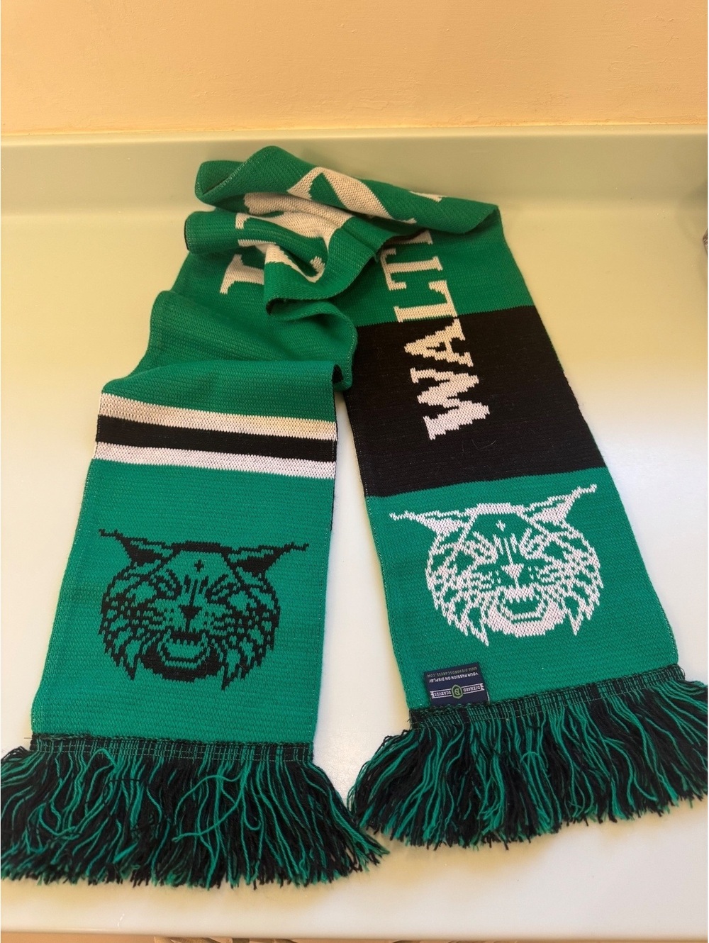 Walter Johnson Icecats Hockey Knit Scarf Green Black White